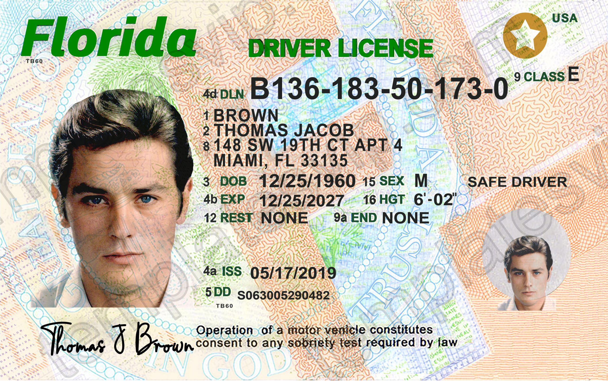 Florida Drivers License Template Printable Calendar Blank
