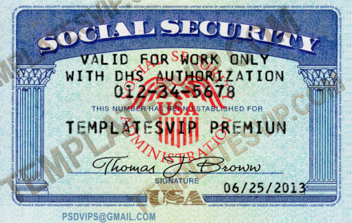 Social Security Card PSD Template Download 2023