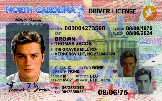 North Carolina (NC) – Drivers License PSD Template Download 2022