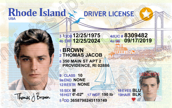 Rhode Island (RI) – Driver’s License PSD Template Download 2022 ...