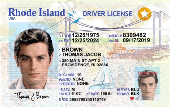 Rhode Island  (RI) – Driver's License PSD Template Download 2022