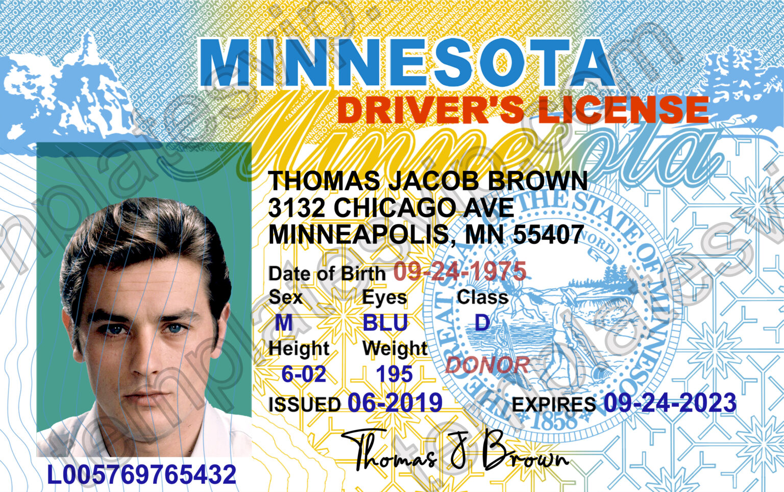 Minnesota Mn Drivers License Psd Template Download Templates Drivers Licenses Premium