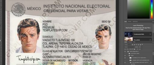 INE De Mexico 2022 Mexican ID Download Descarga Template PSD