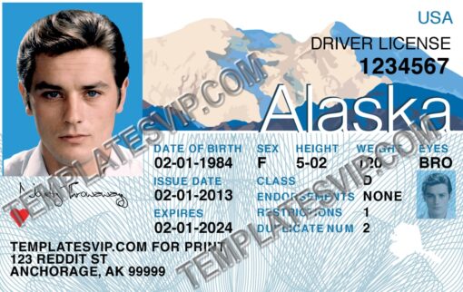 Alaska (AK) – Drivers License PSD Template Download