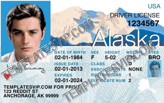 Alaska (AK) – Drivers License PSD Template Download