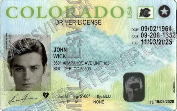 Colorado (CO) – Drivers License PSD Template Download V2 2022 ...