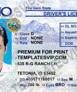 Idaho (ID) – Drivers License PSD Template Download