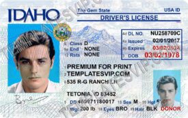 Idaho (ID) – Drivers License PSD Template Download