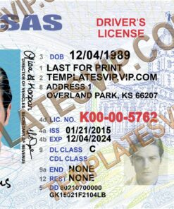 Kansas (KS) – Drivers License PSD Template Download