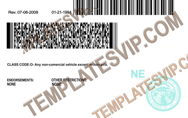 Nebraska (NE) – Drivers License PSD Template Download – Templates ...