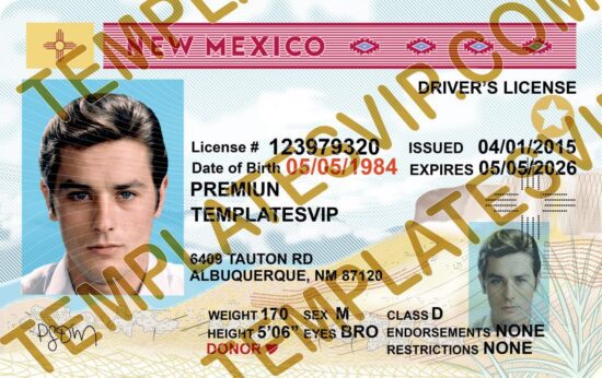 New Mexico (NM) – Drivers License PSD Template Download 2022
