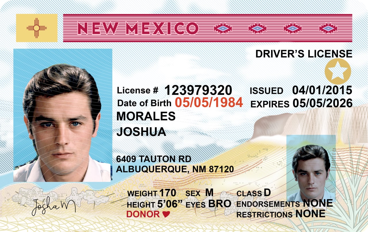 New Mexico (NM) Drivers License PSD Template Download 2022