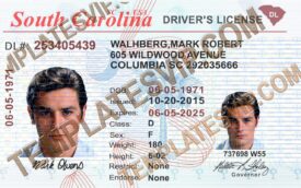 South Carolina (SC) – Drivers License PSD Template Download