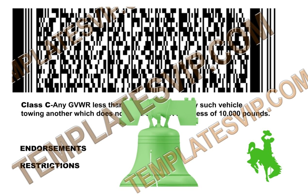 Wyoming (WY) Drivers License PSD Template Download Templates