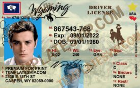 Wyoming (WY) – Drivers License PSD Template Download