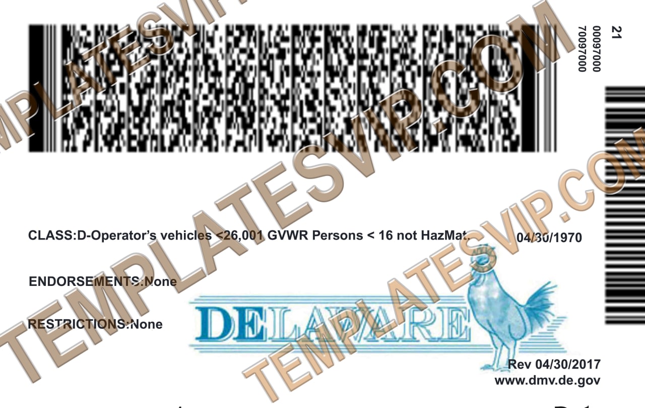 Delaware (DE) – Drivers License PSD Template Download 2022 – Templates ...