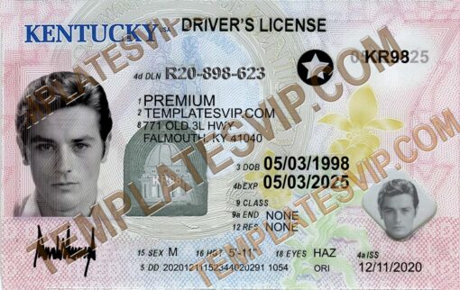 Kentucky (KY) – Drivers License PSD Template Download 2022