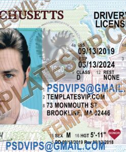 Massachusetts (MA) – Drivers License PSD Template Download 2022
