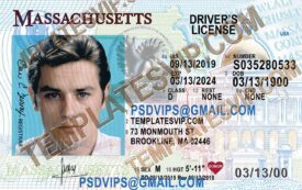 Massachusetts (MA) – Drivers License PSD Template Download 2022