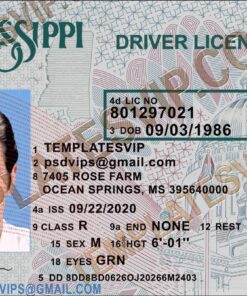 Mississippi (MS) – Drivers License PSD Template Download 2022
