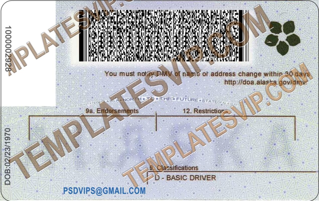 alaska drivers license free download template