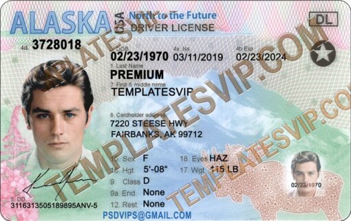 Alaska (AK) – Drivers License PSD Template Download 2022