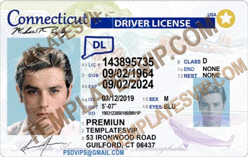 Connecticut (CT) – Drivers License PSD Template Download 2022