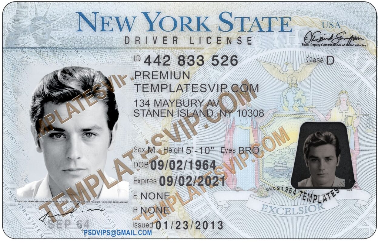 New York (NY) V2 Drivers License PSD Template Download 2021