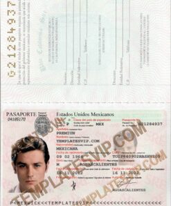 Passport  Mexico 2020 Pasaporte Mexicano  PSD Editable Template Download
