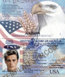 Passport USA PSD Template Download  2020