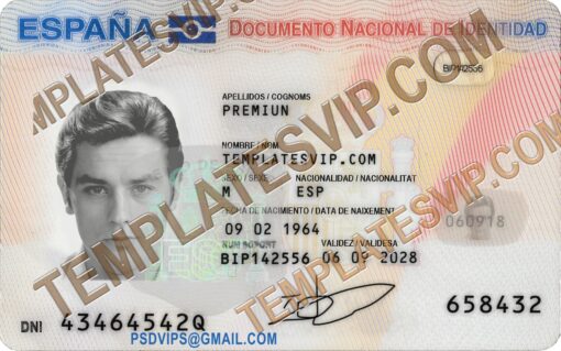Spain ID Card 2015   Espana ID CARD Editable PSD PHOTOSHOP Template