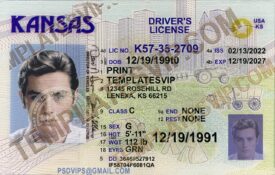 Kansas (KS) – Drivers License PSD Template Download 2022