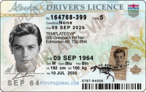 (AB) Alberta Operator’s Licence  PSD Template Download 2022