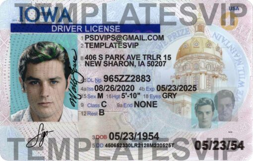 Iowa (IA) – Drivers License PSD Template Download 2022