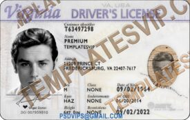 Virginia (VA) – Drivers License PSD Template Download