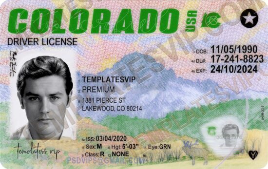 Colorado (CO) – Drivers License PSD Template Download 2023