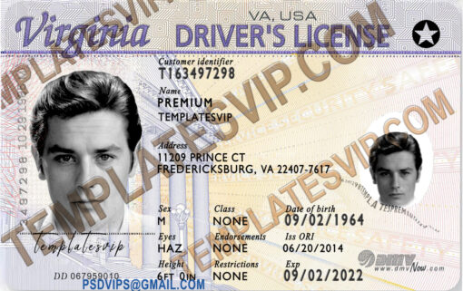Virginia (VA) – Drivers License PSD Template Download 2023