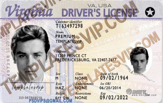 Virginia (VA) – Drivers License PSD Template Download 2023