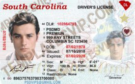 South Carolina  (SC) – Drivers License PSD Template Download 2022