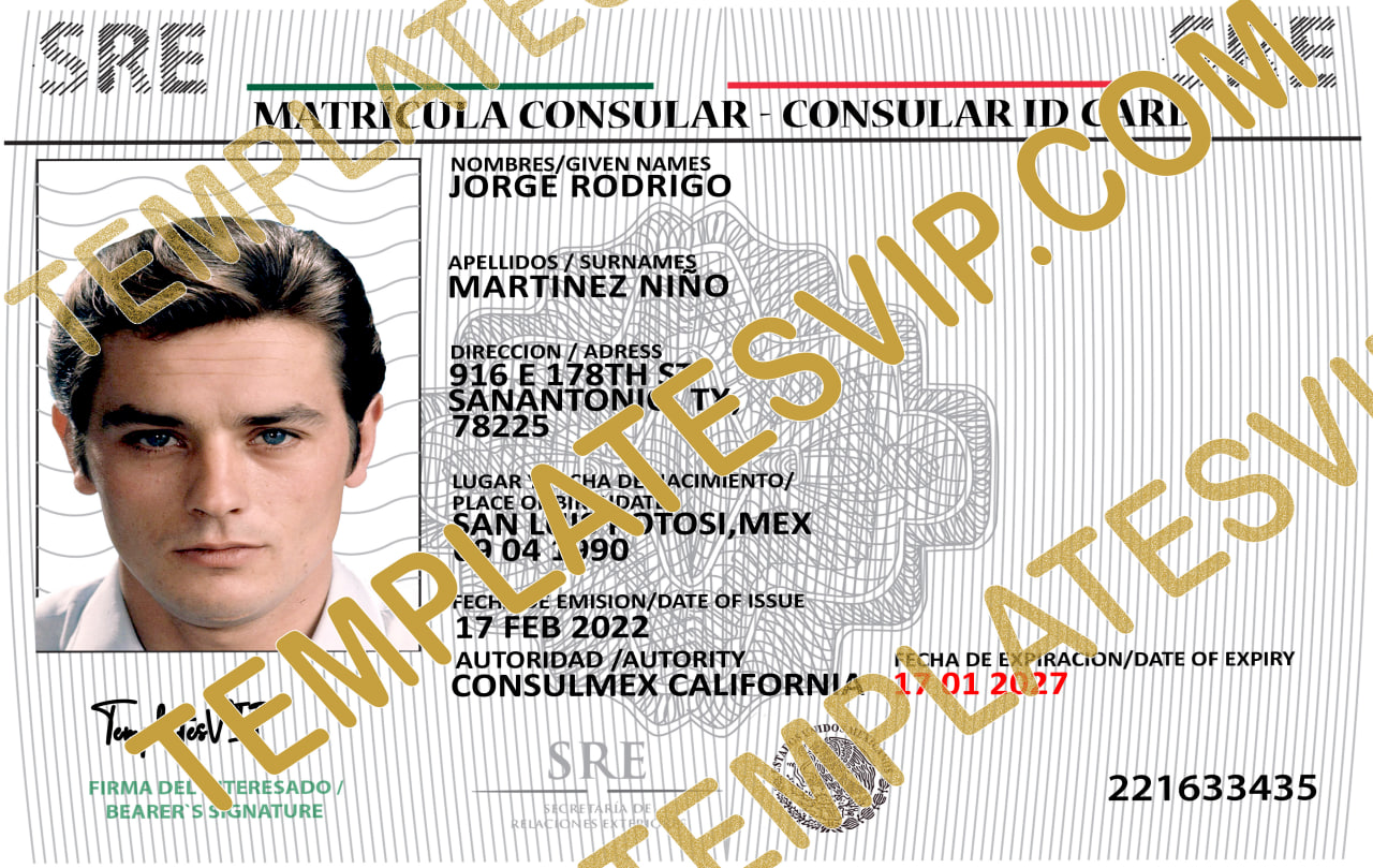 Matricula Consular Mexico (MX) – PSD Template Download 2022 – Templates ...