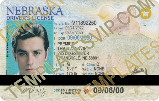 Nebraska (NE) – Drivers License PSD Template Download 2023