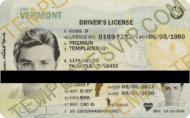 Vermont (VT) – Drivers License PSD Template Download 2023