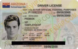 Arizona (AZ)  V2 – Drivers License PSD Template Download 2023