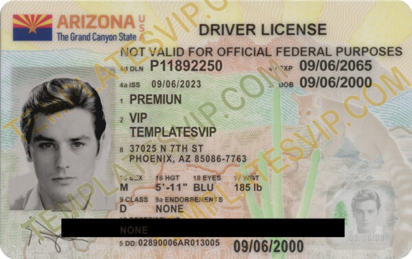 Arizona AZ V2 Drivers License PSD Template Download 2023   Arizona AZ – Drivers License PSD Template Download 2023 FROM 600x377 