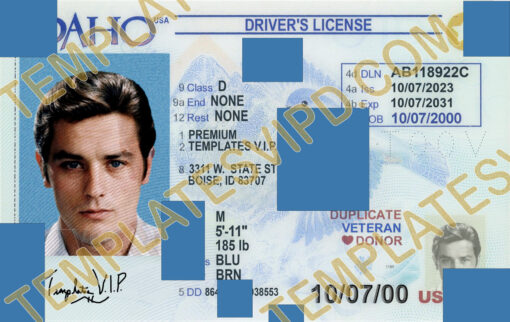 Idaho (ID) – Drivers License PSD Template Download 2023 Release