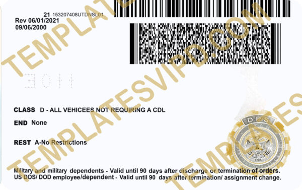 Utah Ut Drivers License Psd Template Download 2023 V2 Uv Layer