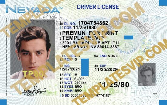 Nevada (NV) – Drivers License V2 PSD Template Download 2023