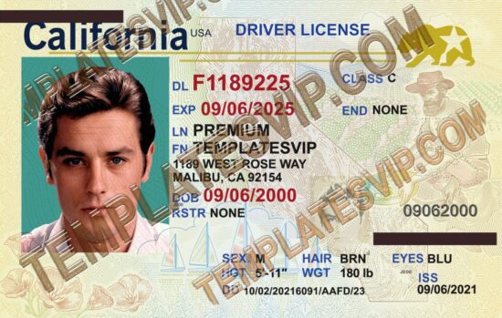 California (CA) V3 – Drivers License PSD Template Download 2022 UV HOLO Layer 2400DPI