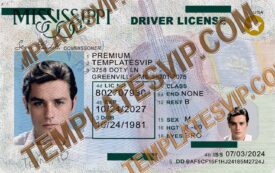 Mississippi (MS) – Drivers License PSD Template Download 2024 UV Layer 2400Dpi