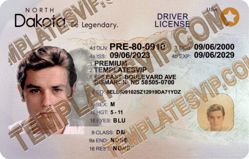 North Dakota (ND) – Drivers License PSD Template Download 2024 2400dpi